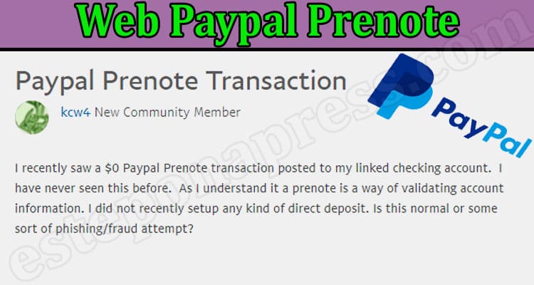 Latest News Web Paypal Prenote